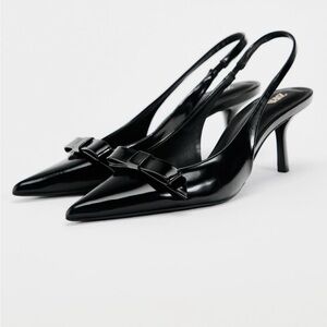Elegant Zara Black Slingback Heels